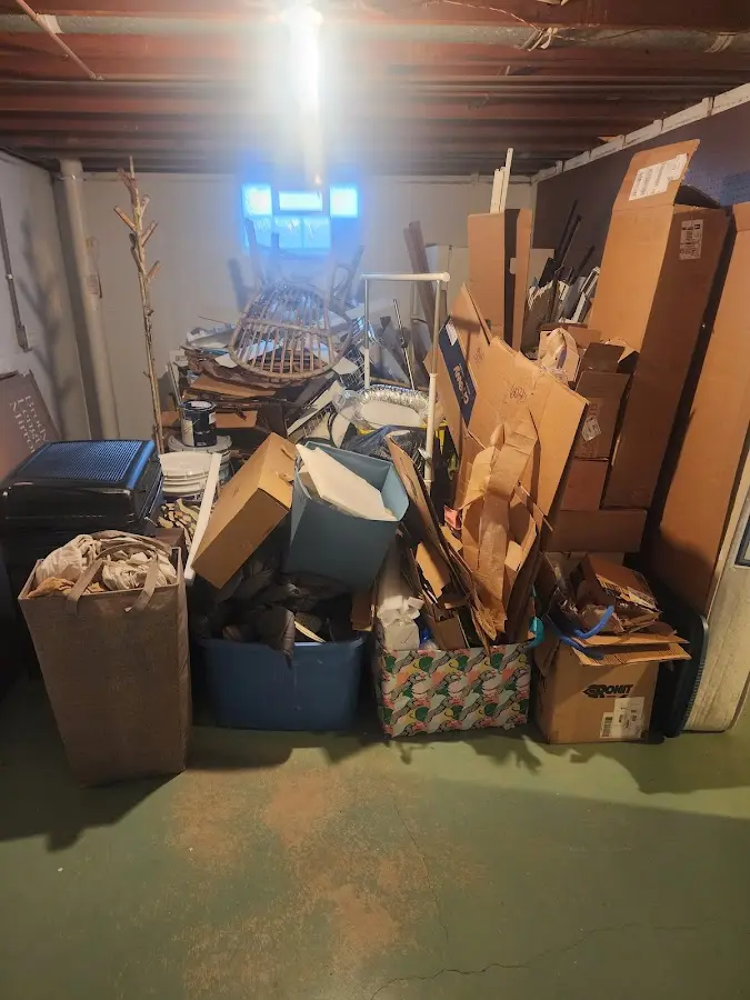 Roll-off dumpster container at job site for 20 Yard Dumpster Rental in Desloge